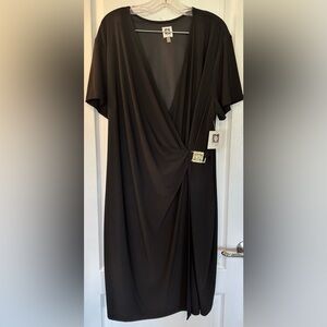 Anne Klein Black Faux Wrap Dress NWT Sixe 18W